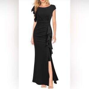 WOOSEA Women's Split Bodycon Mermaid Evening Cocktail Long Dress